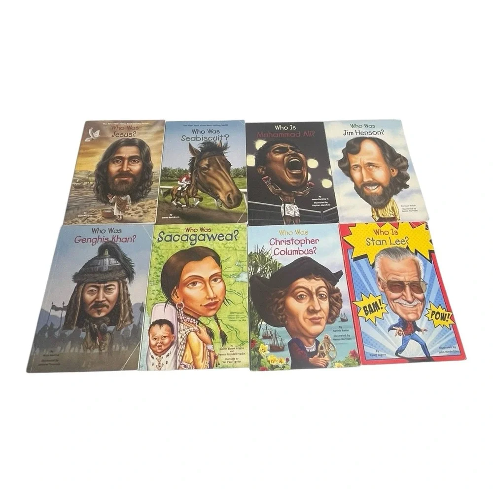 Who Was Is Jesus Sacagawea Columbus Seabiscuit History Kids Books Bundle Set 8